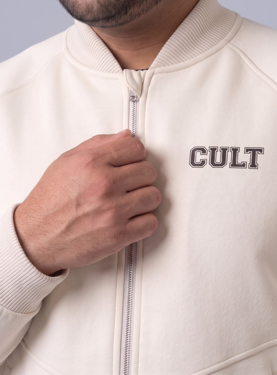 Men's Off White Training Plus Size Bomber Jacket