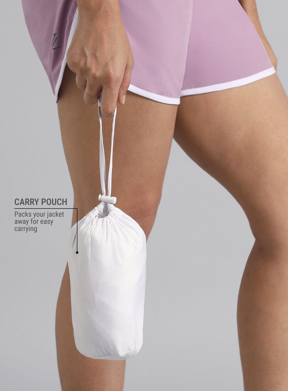 Women's White Daily Run Packable Windcheater