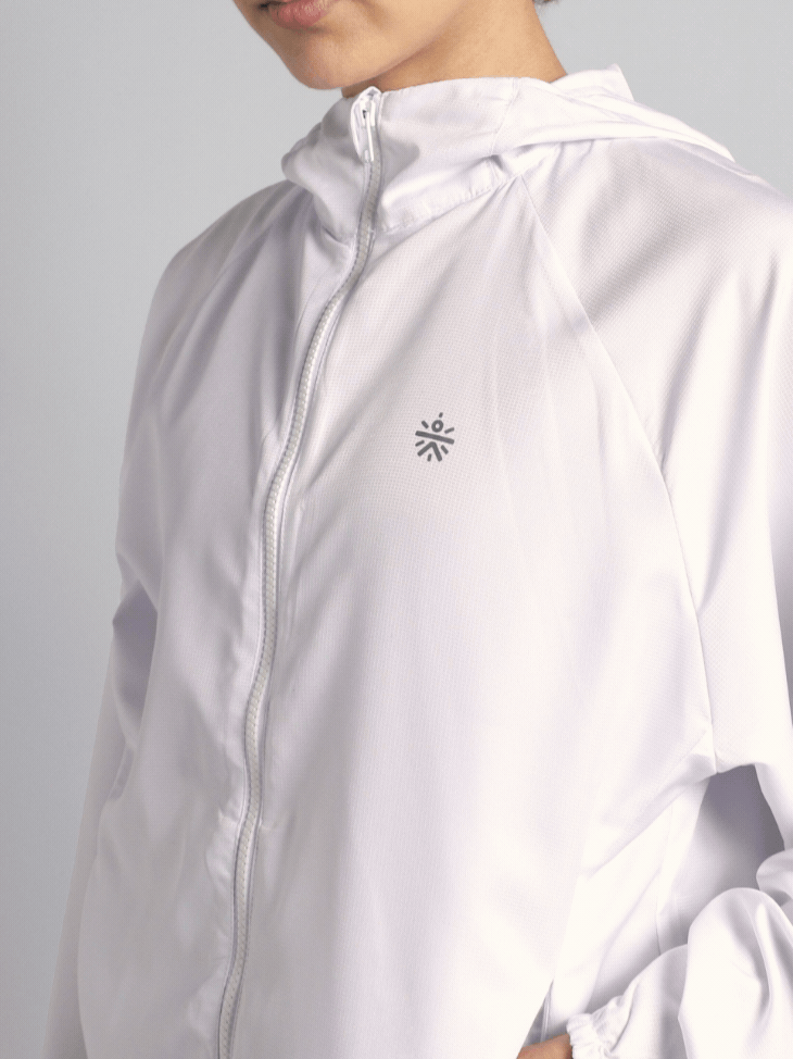 Women's White Daily Run Packable Windcheater