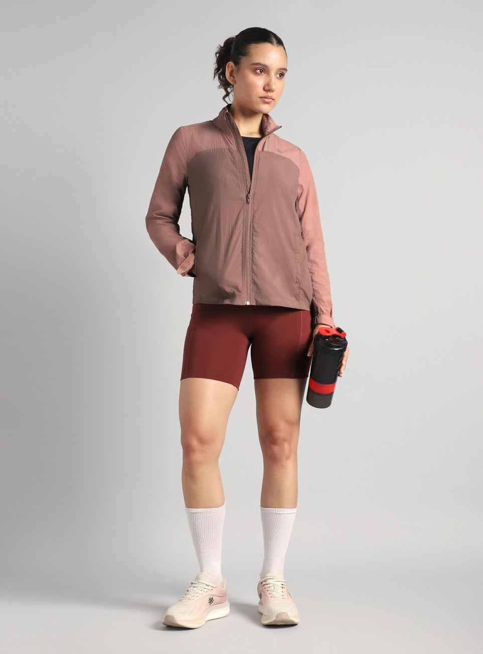 Women's Running Packable Hoodie Windcheater Jacket