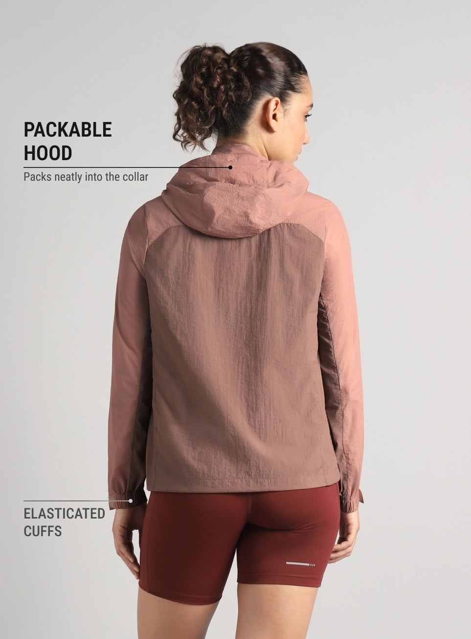 Women's Running Packable Hoodie Windcheater Jacket