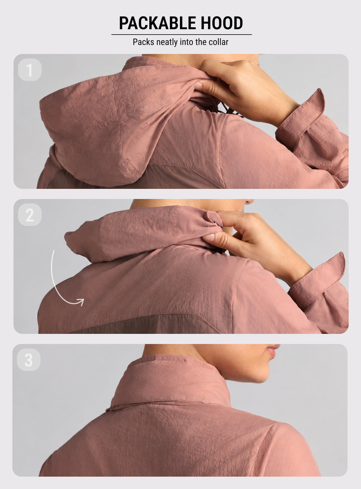 Women's Running Packable Hoodie Windcheater Jacket