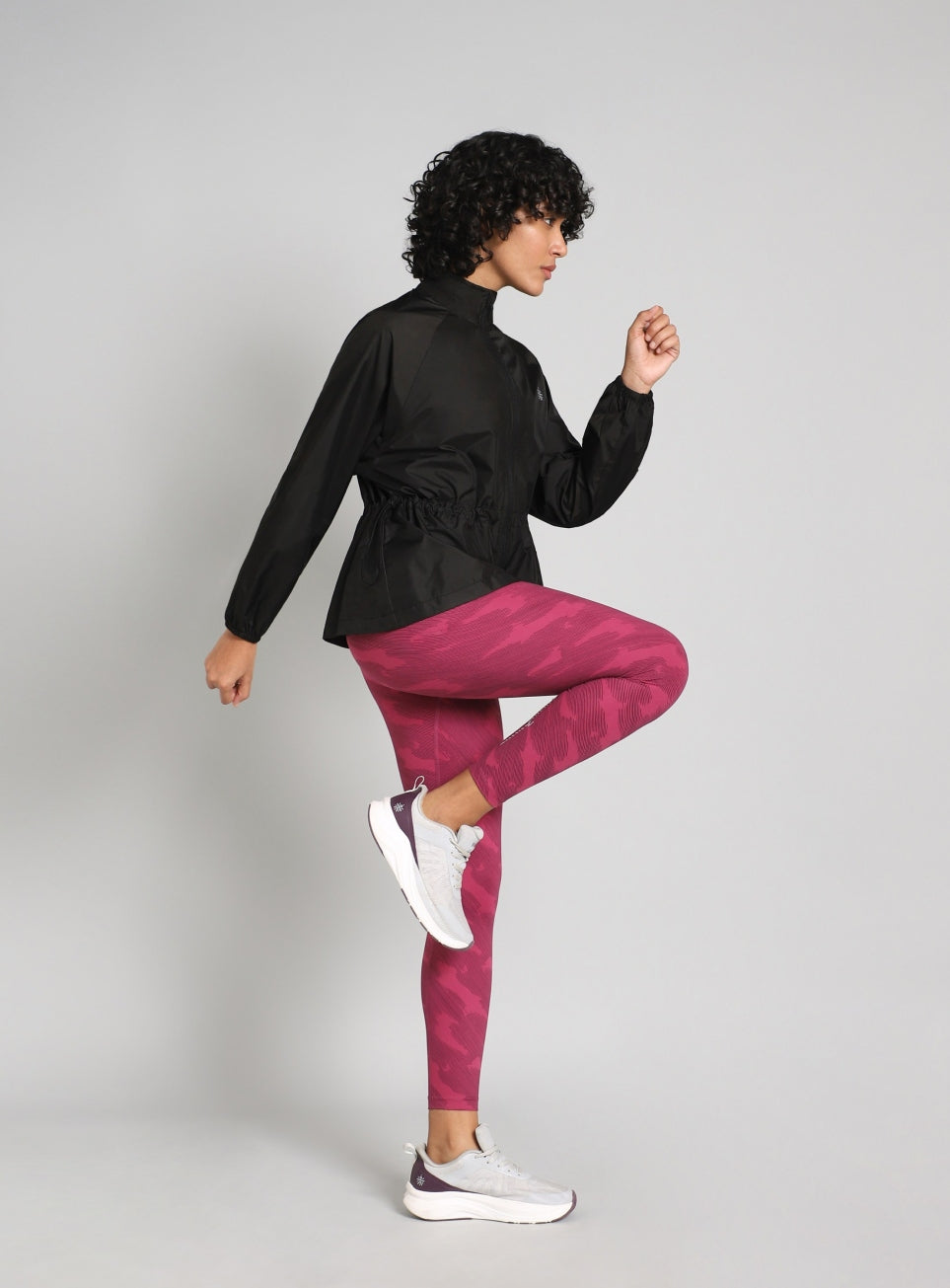 Women's Black Windproof Packable Running Jacket