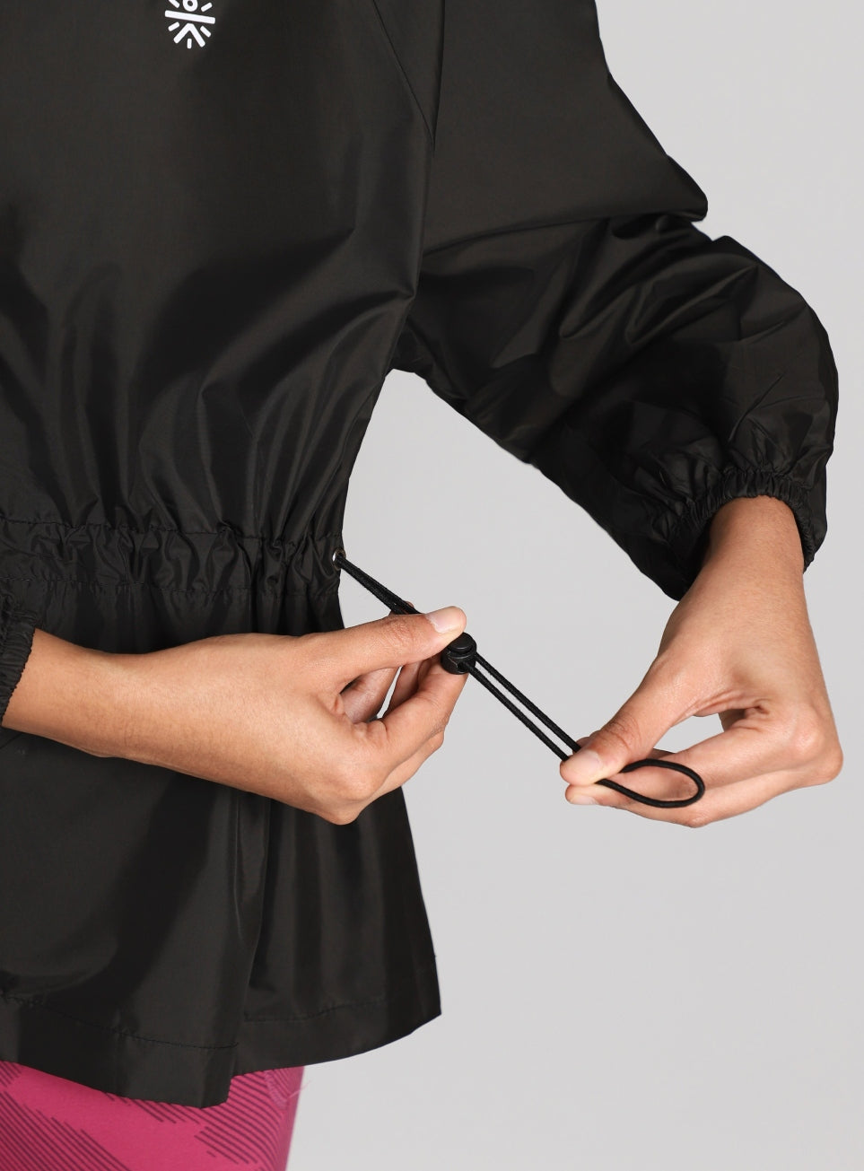 Women's Black Windproof Packable Running Jacket
