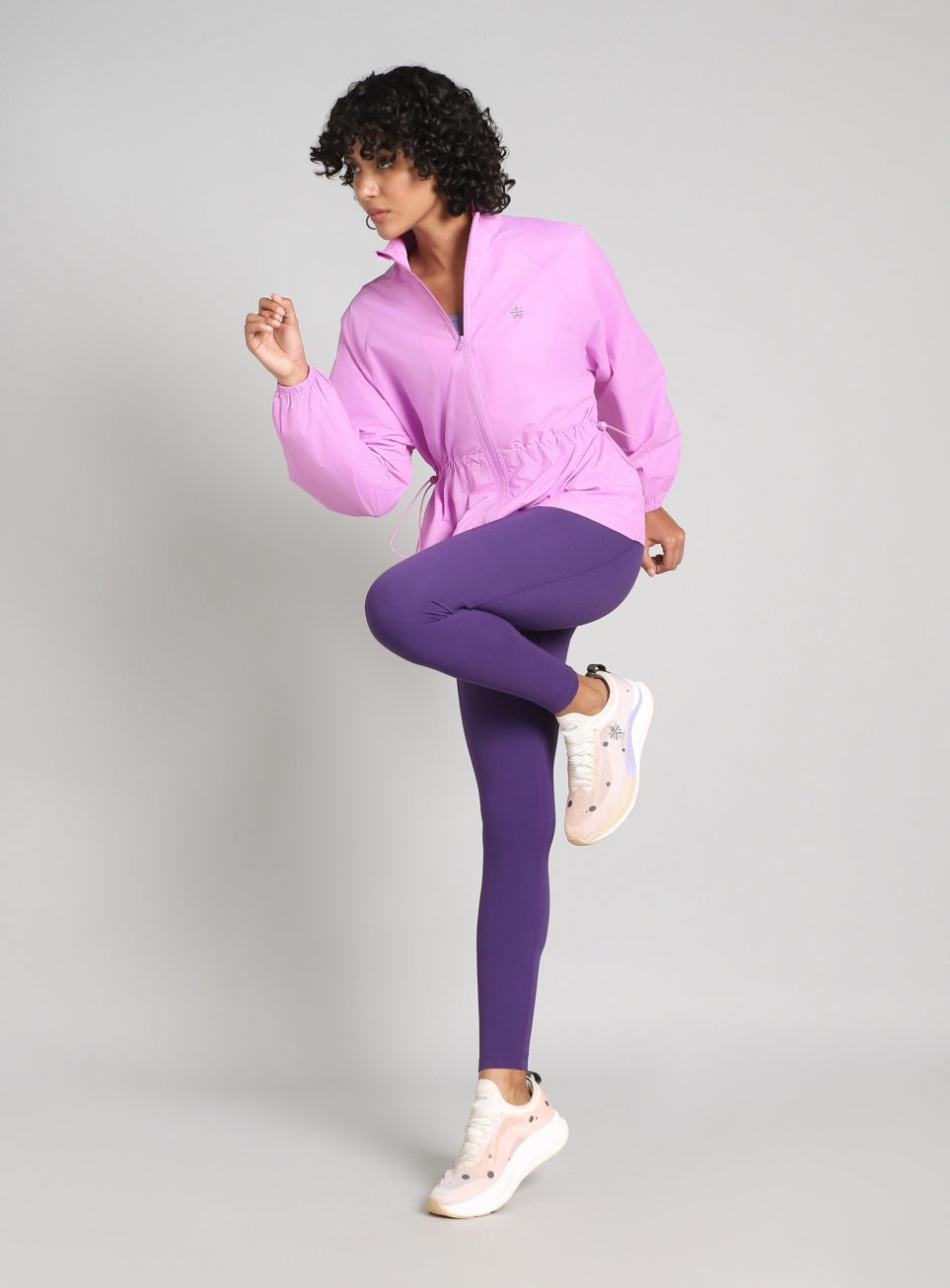 Women's Purple Windproof Packable Running Jacket