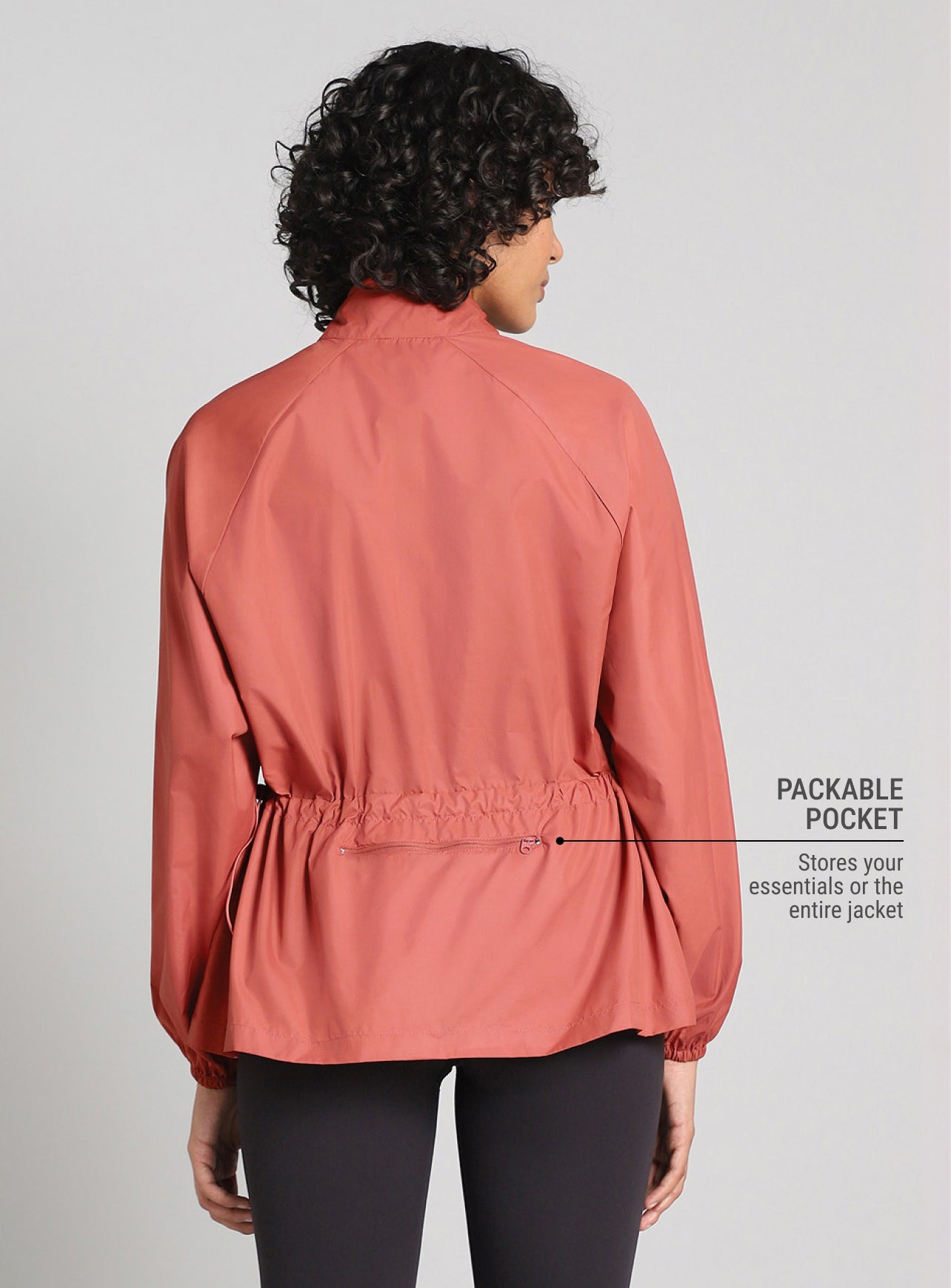 Women's Rust Windproof Packable Running Jacket