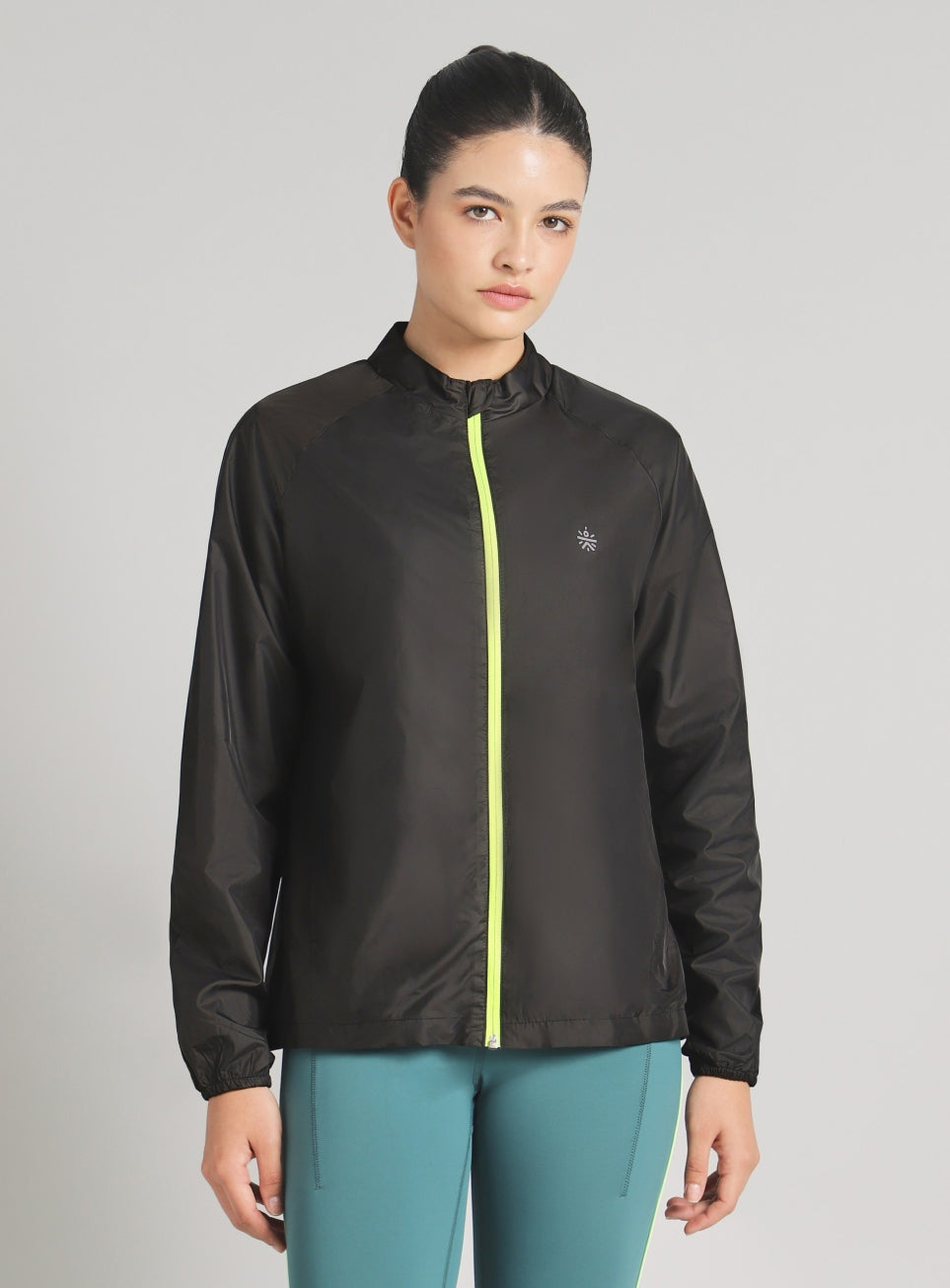 Women's Black Night Run Running Jacket