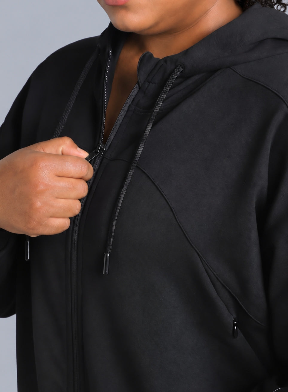 Women's Black Workout Essential Plus Size Training Jacket