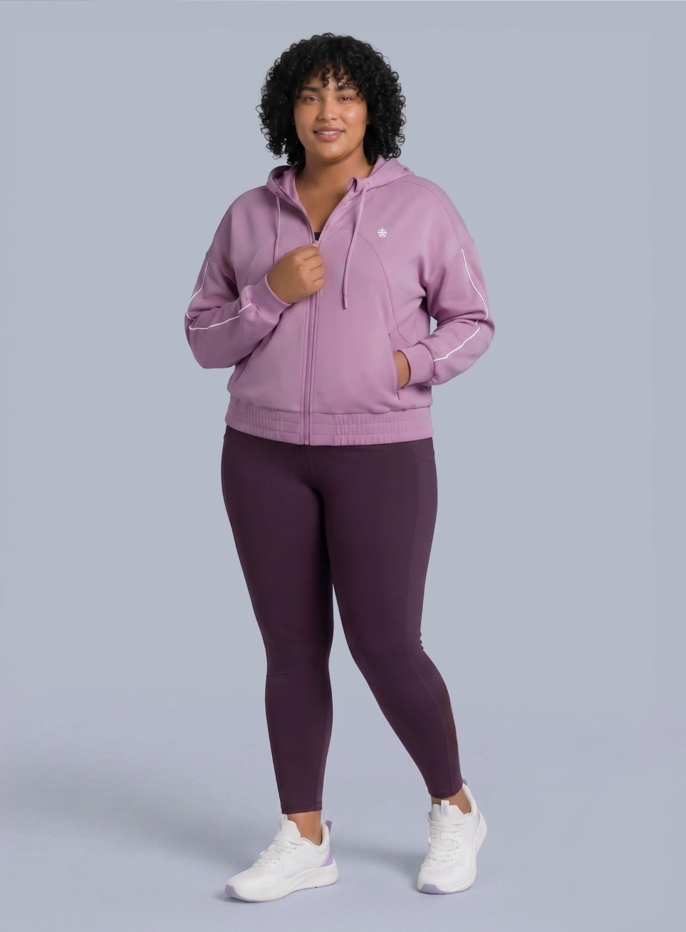 Women's Lavender Workout Essential Plus Size Training Jacket