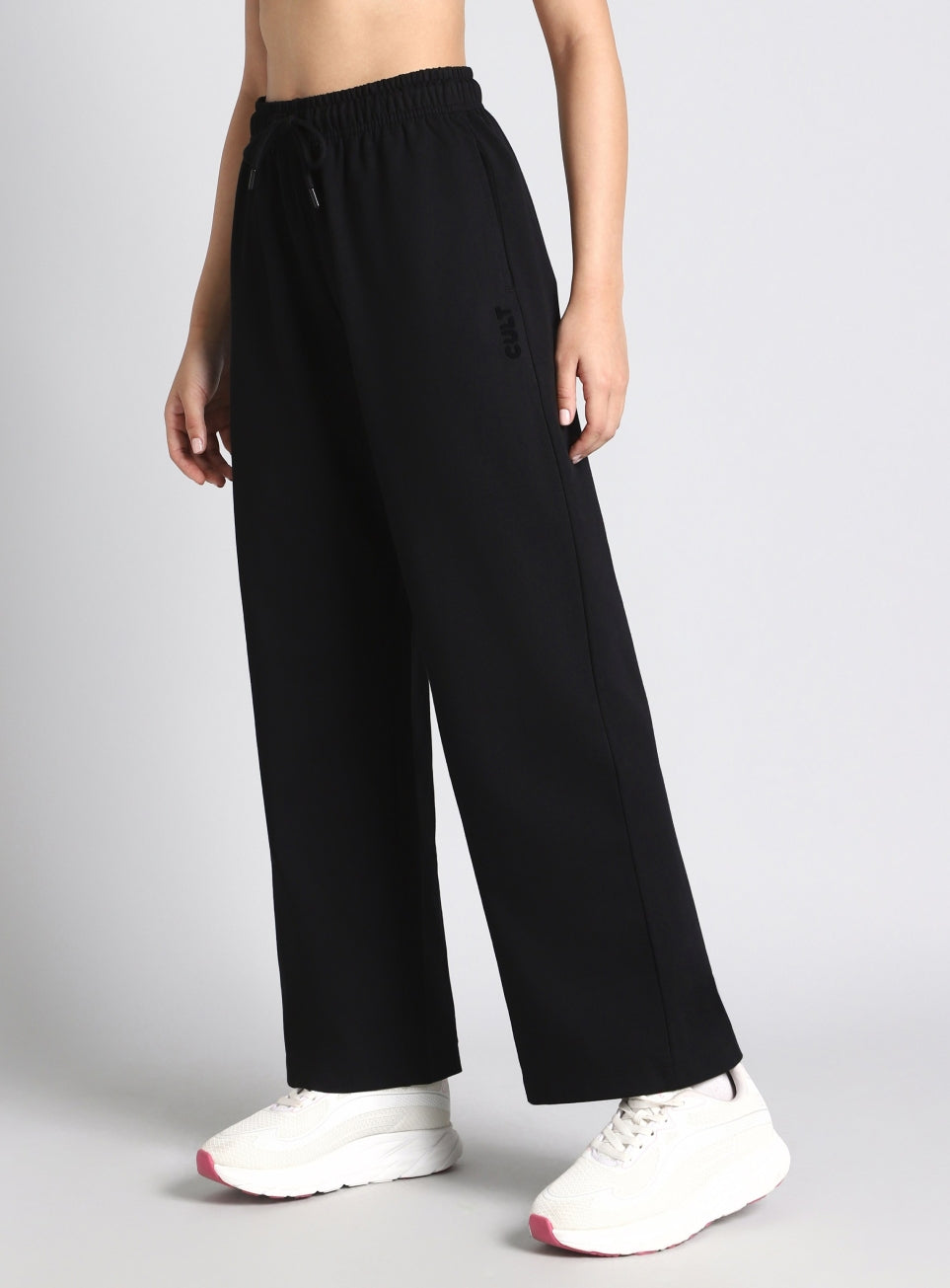 Women's Black Soft Form Relaxed Fit Sweat Trackpants