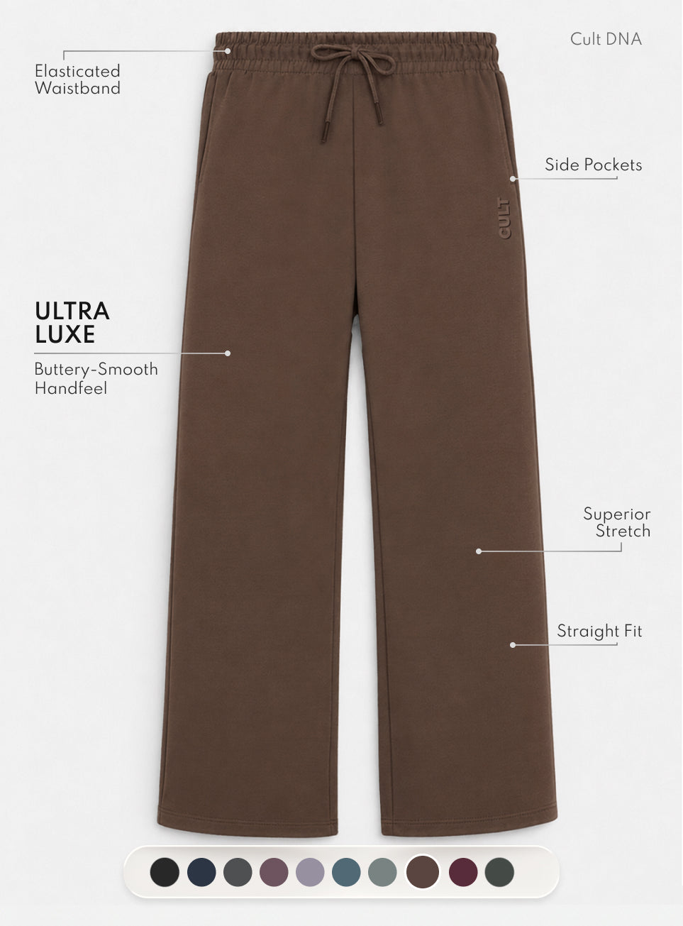 Women's Brown Ultra Luxe Classic Trackpants