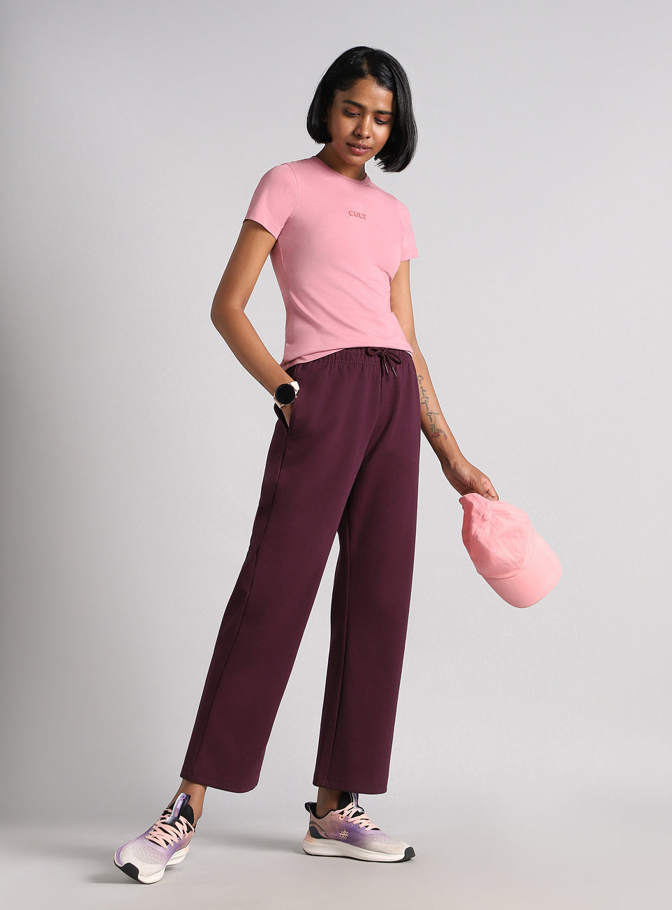 Women's Wine Ultra Luxe Classic Trackpants