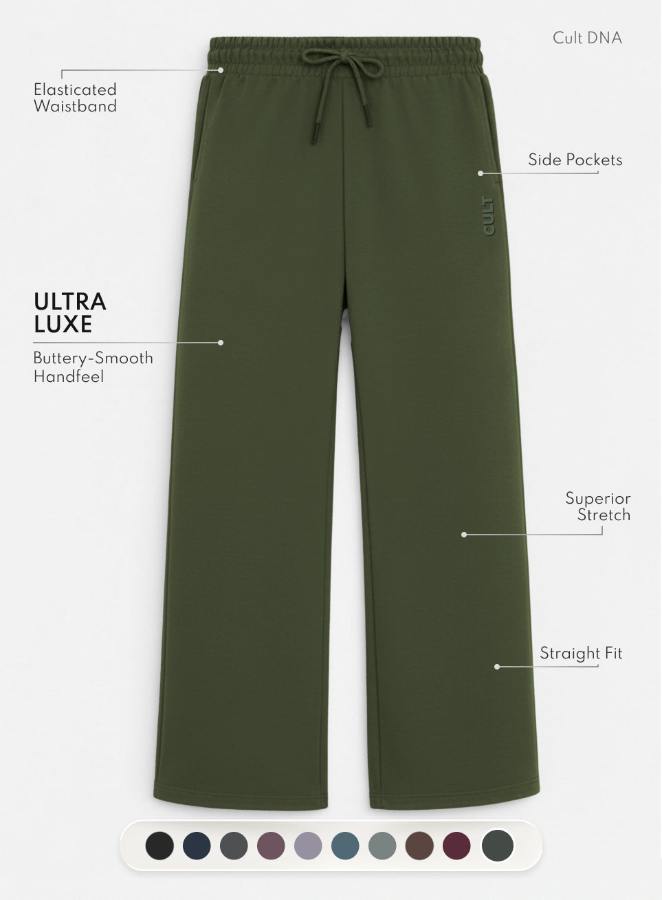 Women's Olive Ultra Luxe Classic Trackpants