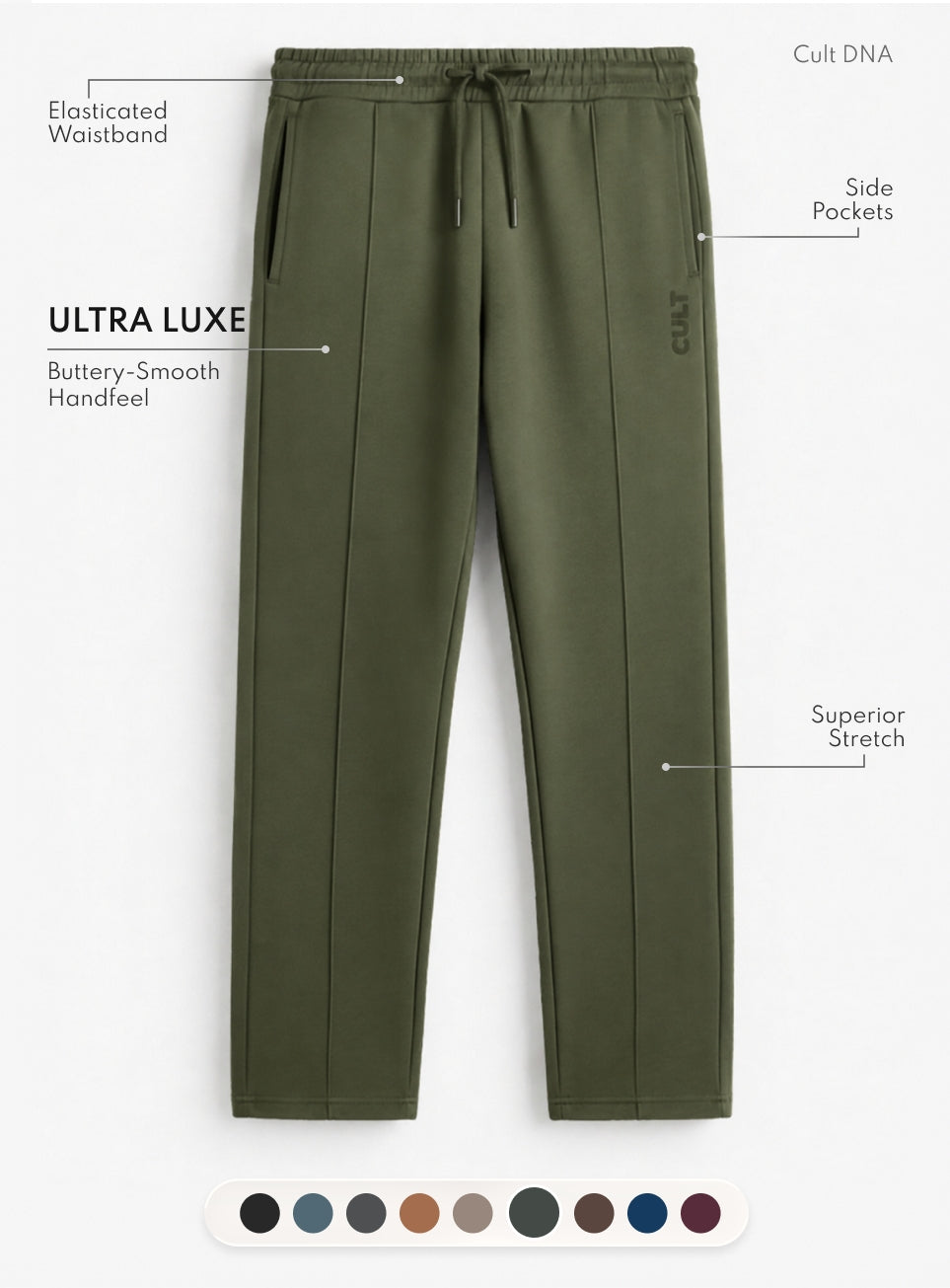 Men's Green Ultra Luxe Tailored Trackpants