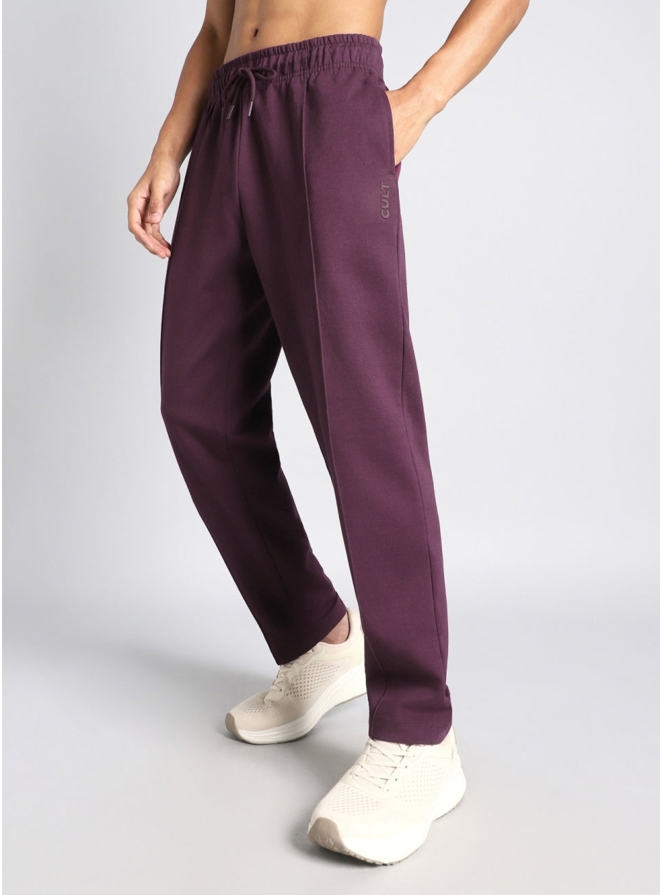 Men's Wine Ultra Luxe Tailored Trackpants