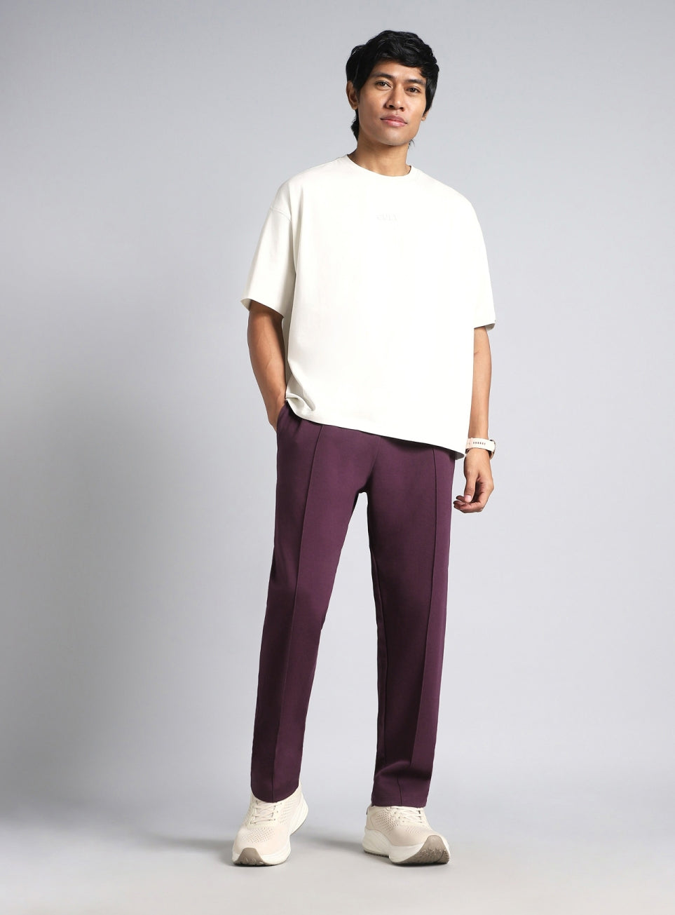 Men's Wine Ultra Luxe Tailored Trackpants