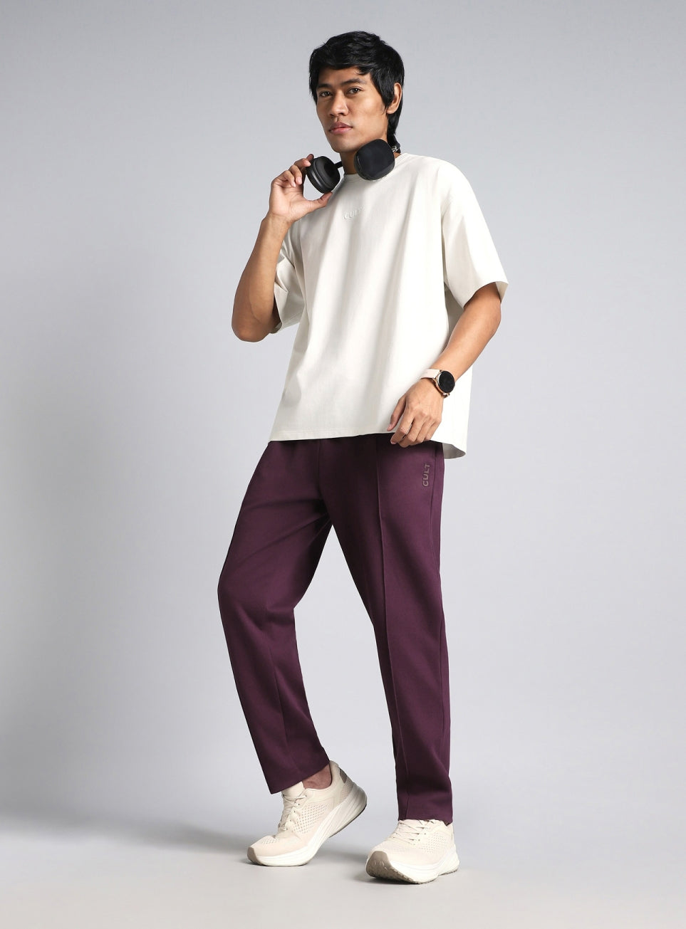 Men's Wine Ultra Luxe Tailored Trackpants