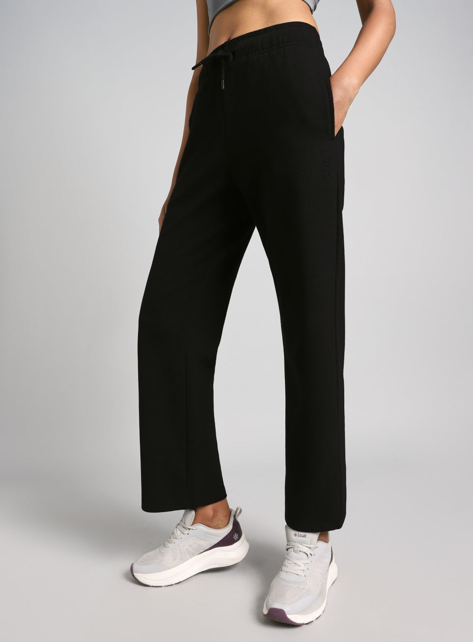 Women's Black Plush Classic Trackpants