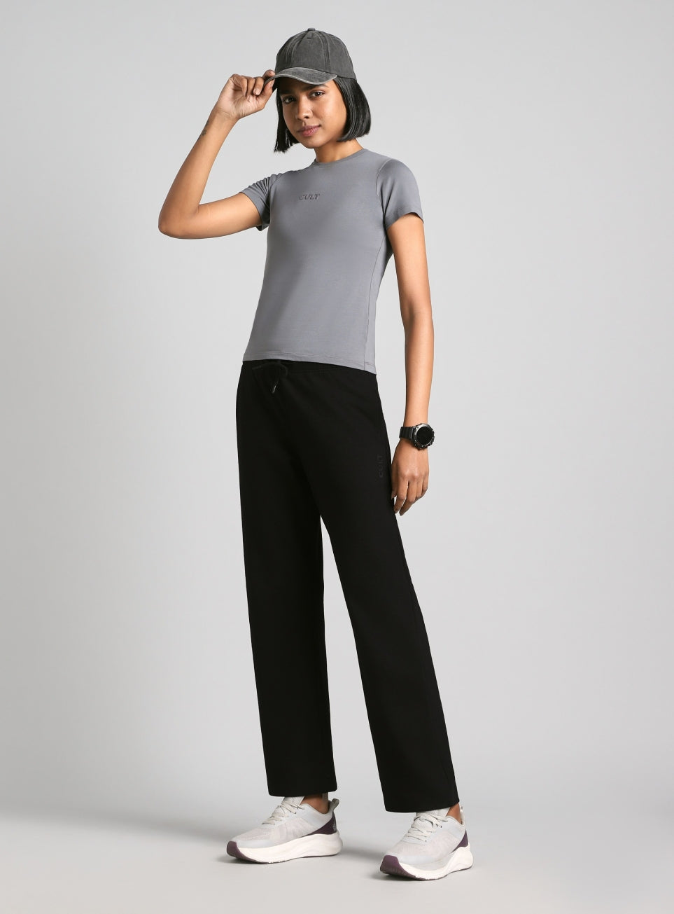 Women's Black Plush Classic Trackpants