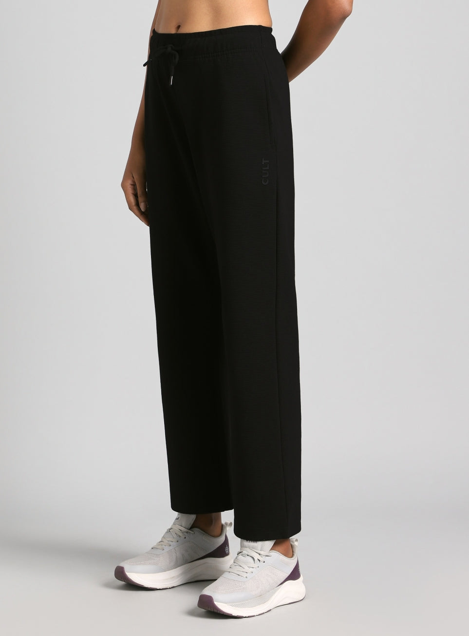 Women's Black Plush Classic Trackpants