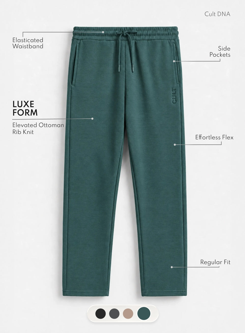 Men's Teal Luxe Form Classic Trackpants