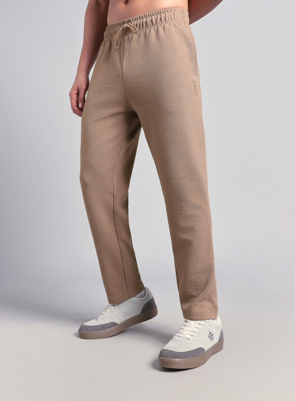 Men's Beige Luxe Form Classic Trackpants