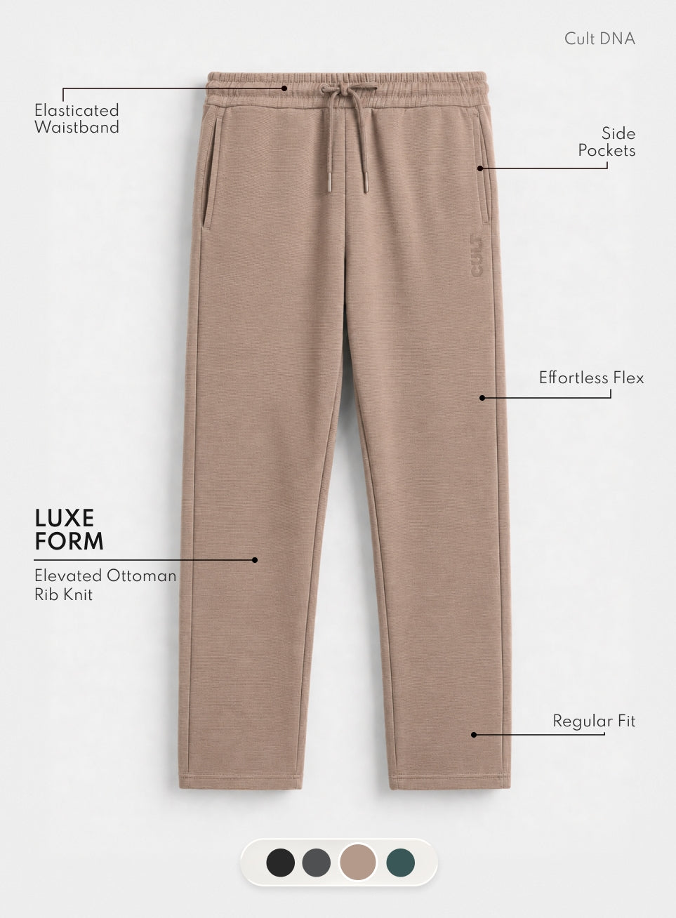 Men's Beige Luxe Form Classic Trackpants