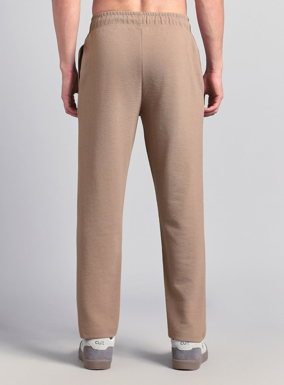 Men's Beige Luxe Form Classic Trackpants