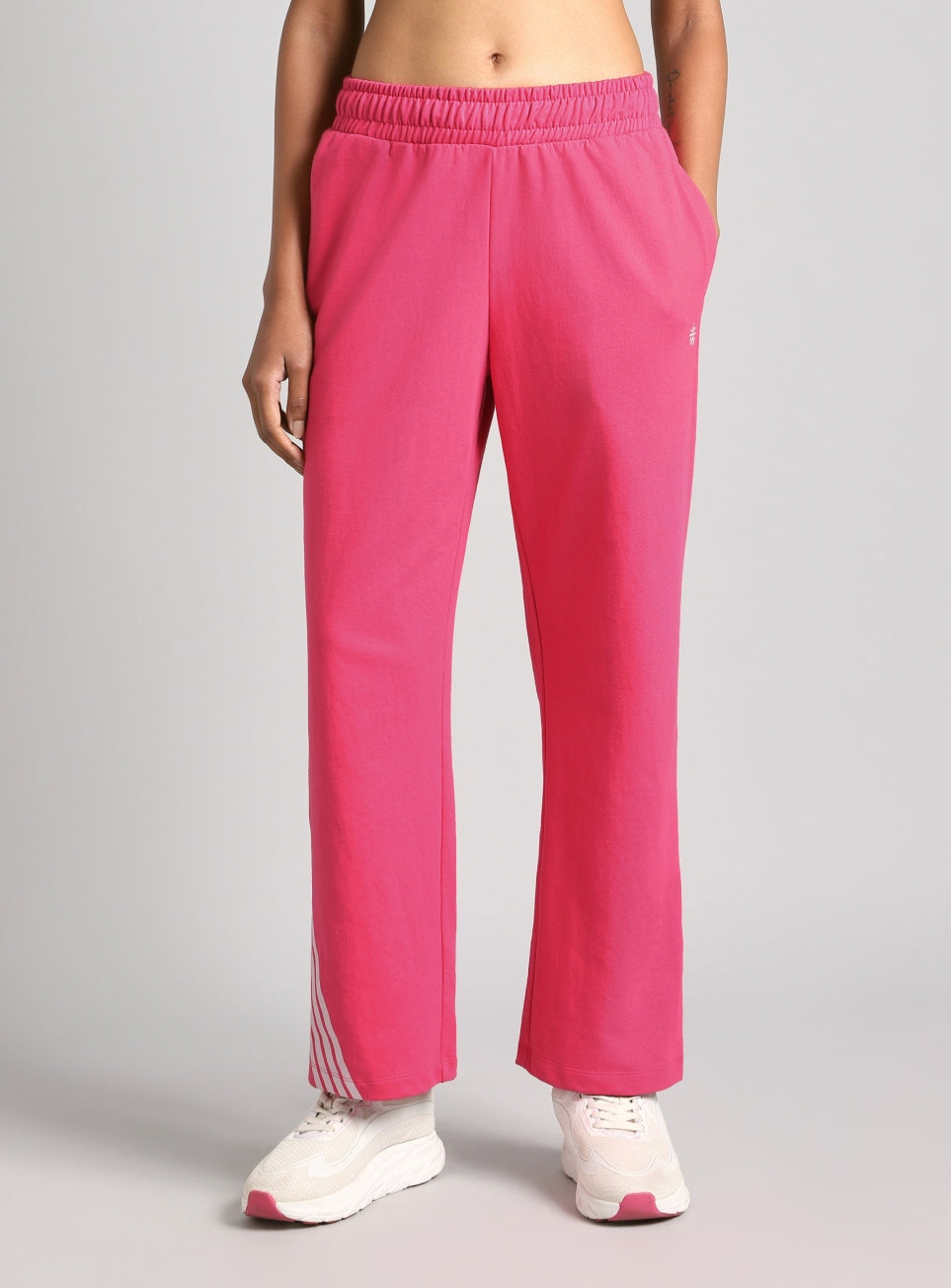 Women's Pink Move Easy Sporty Straight Fit Trackpants