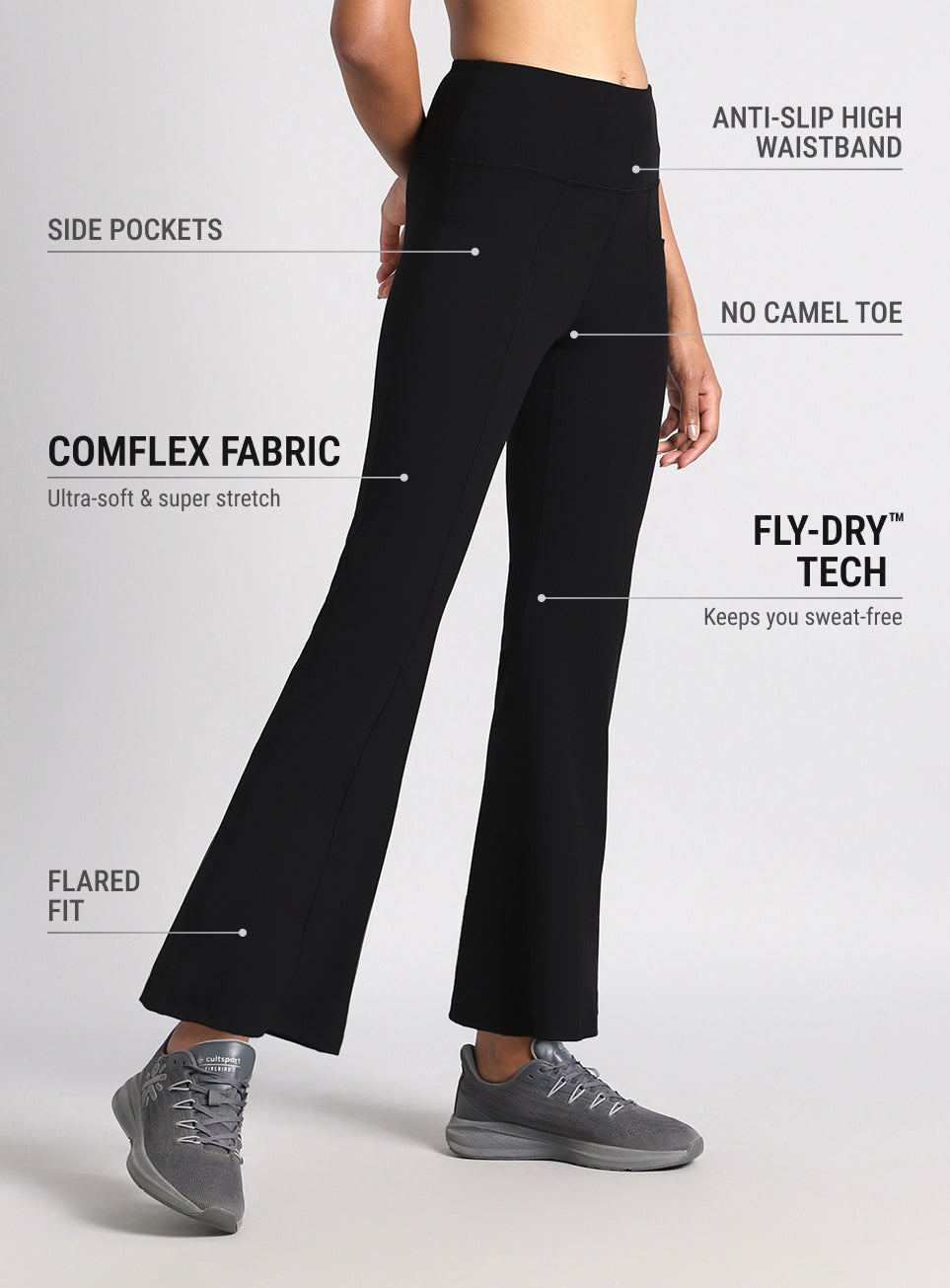Women's Black All Format Training COMFlex Flare Pants