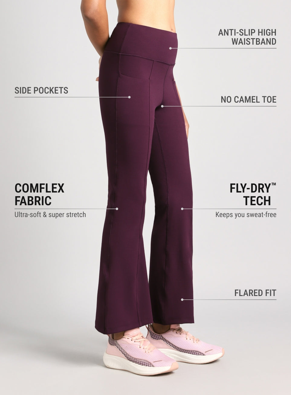 Women's Purple All Format Training COMFlex Flare Pants