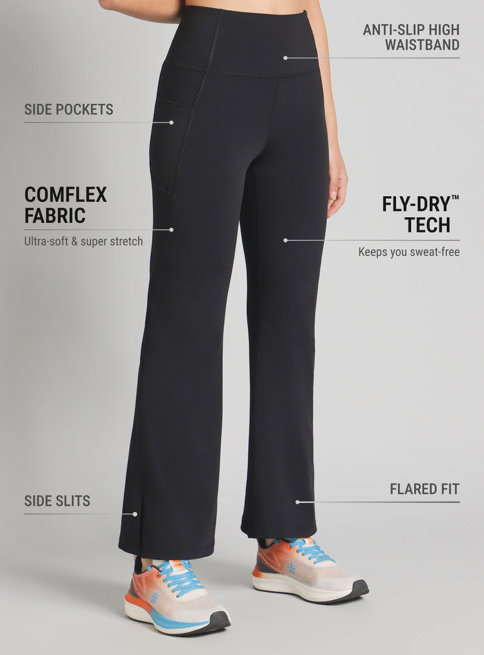 Women's Black Sculpted Training COMFlex Flare Pants
