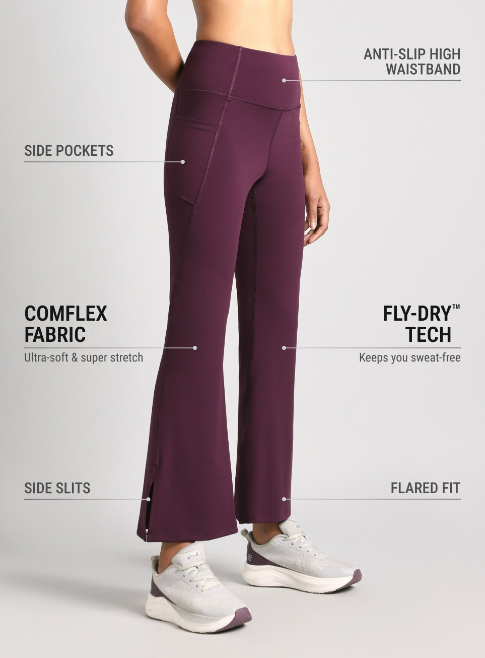 Women's Wine Sculpted Training COMFlex Flare Pants