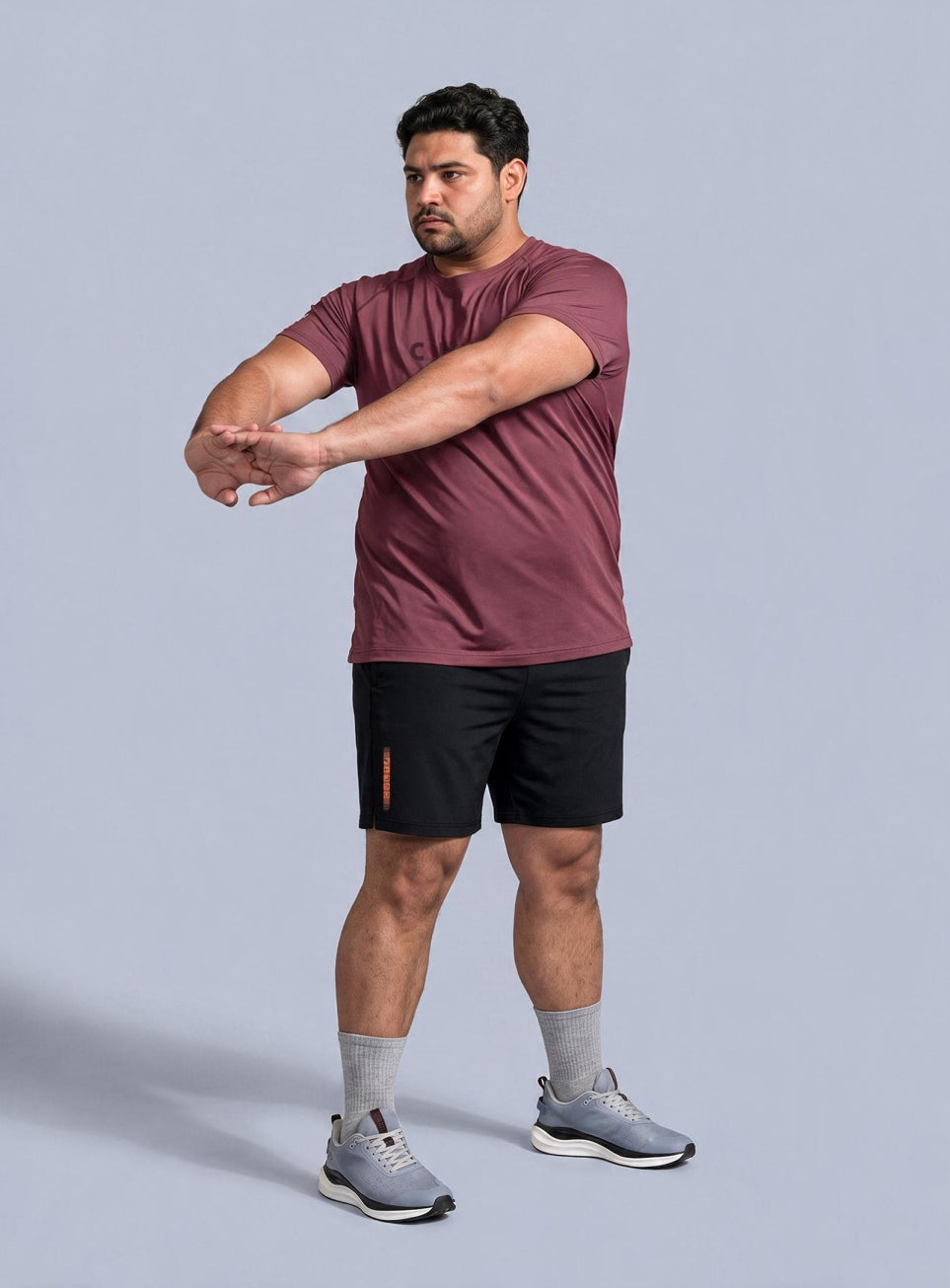 Men's Black Cult Run Club Plus Size Shorts