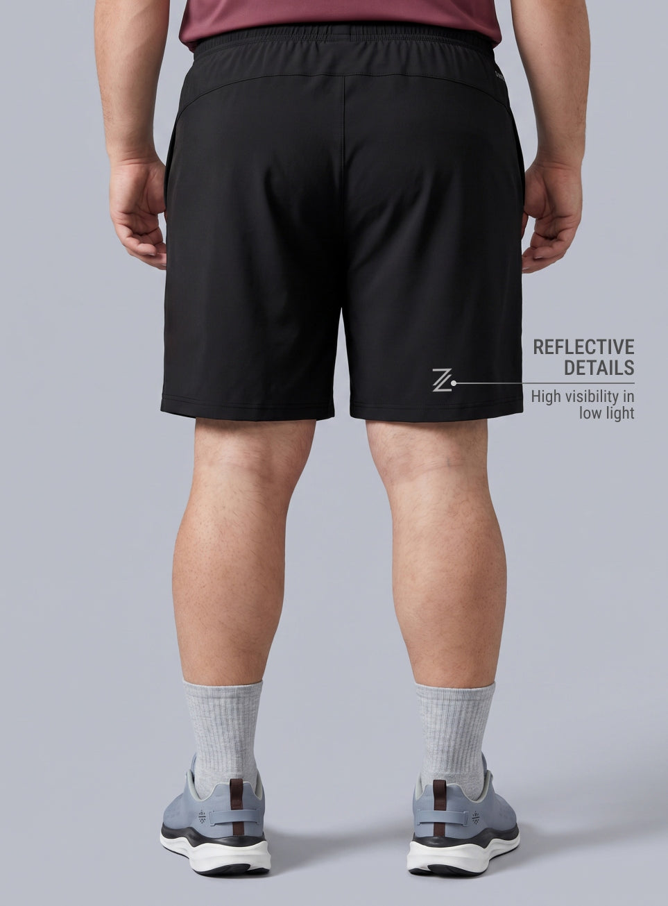 Men's Black Cult Run Club Plus Size Shorts