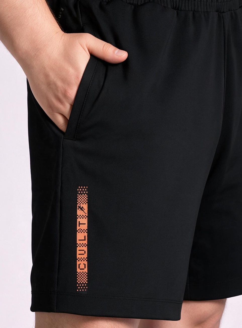 Men's Black Cult Run Club Plus Size Shorts
