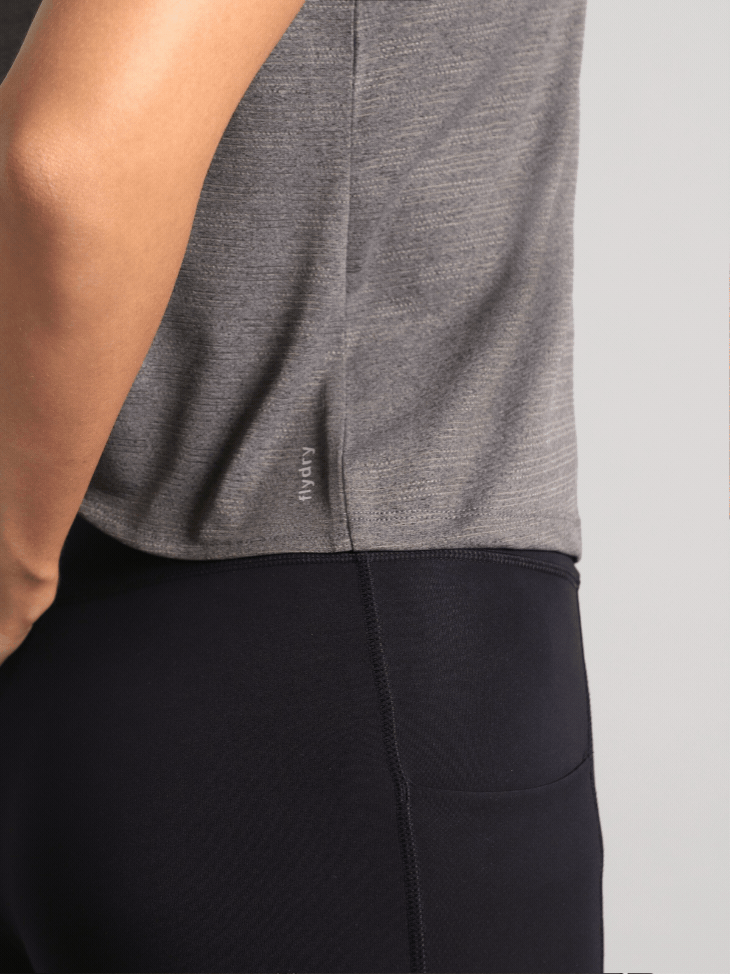 Women's Grey Back Overlap Relaxed Fit Top