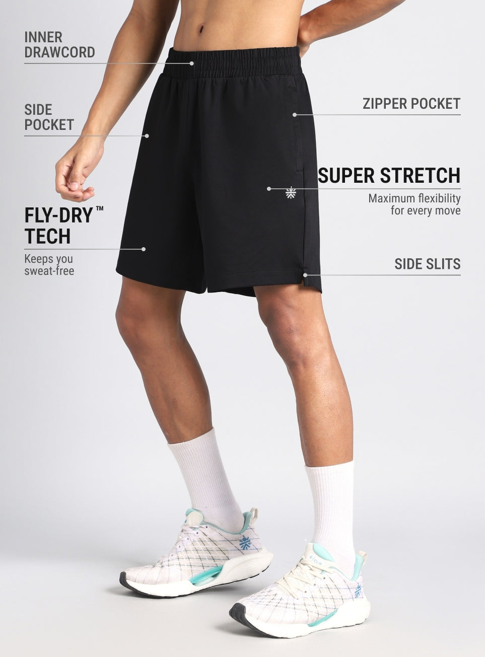 Men's Black Flex Training Shorts
