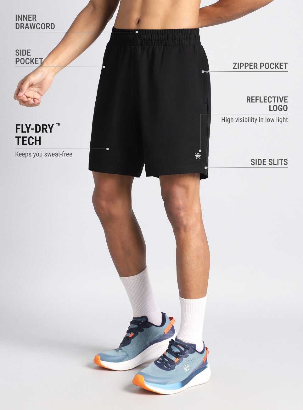 Men's Black Night Jogger Running Shorts