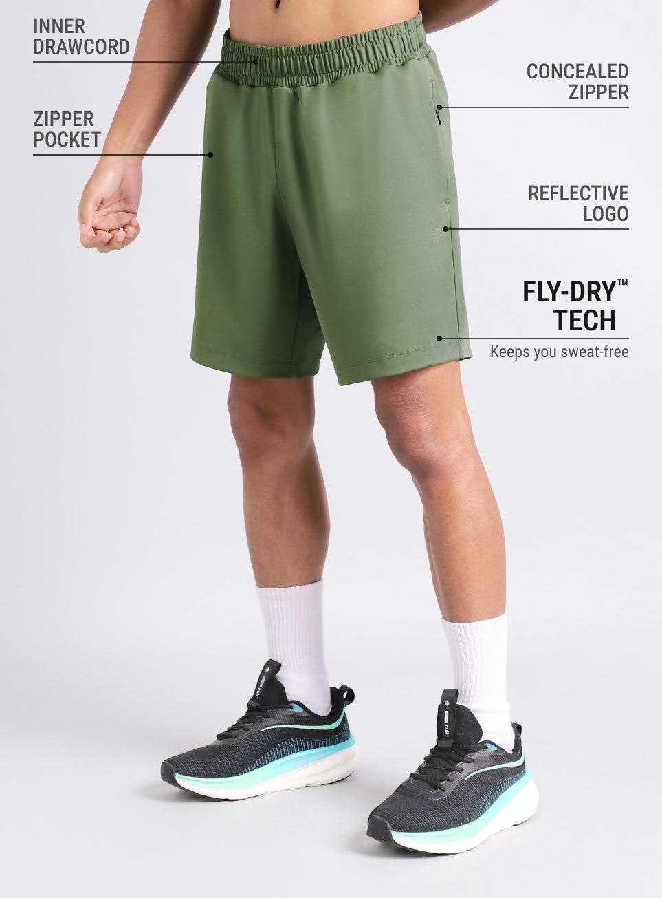Men's Olive Cult Run Club Shorts