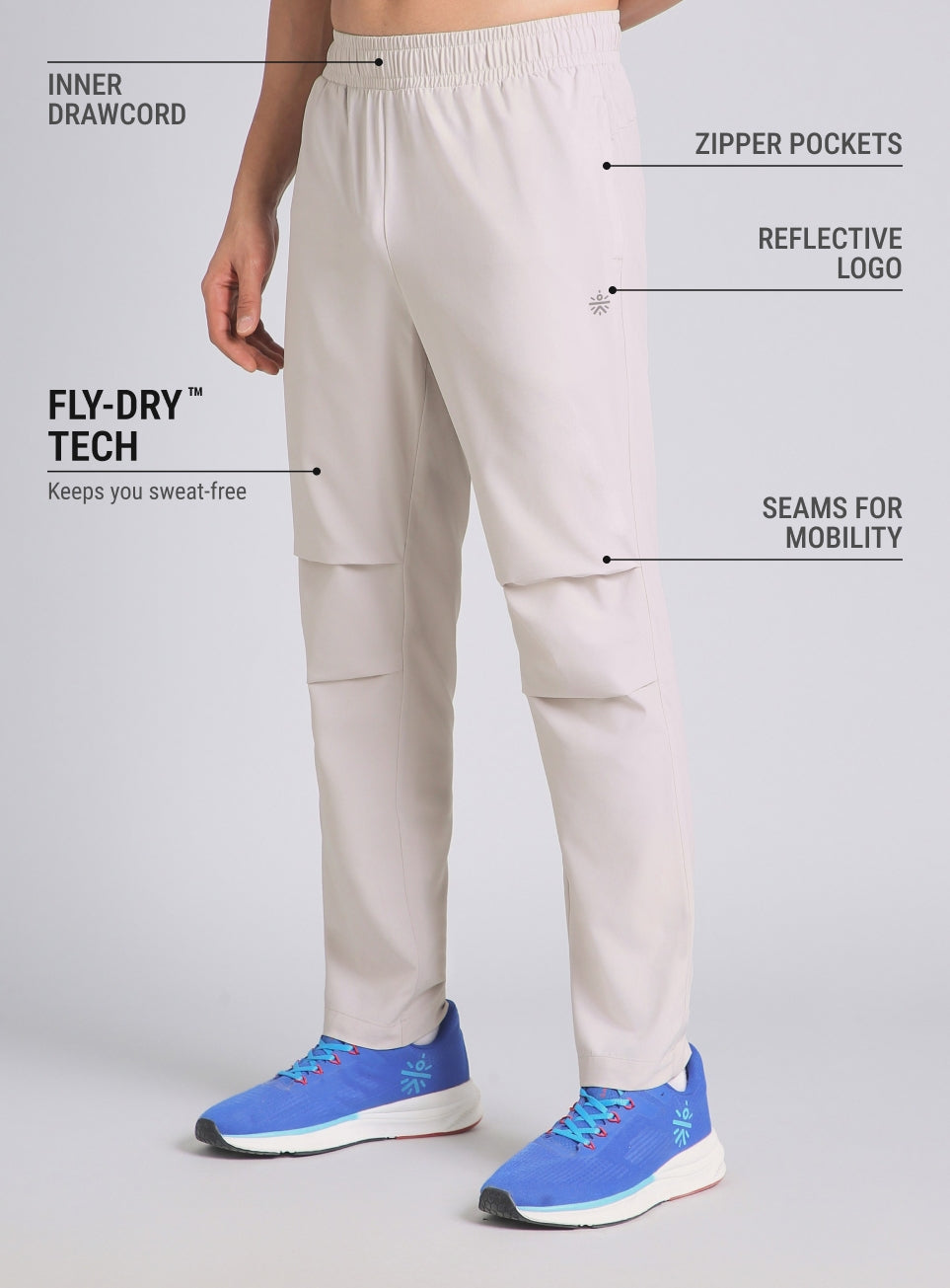 Men's Grey Run Essential Track Pant