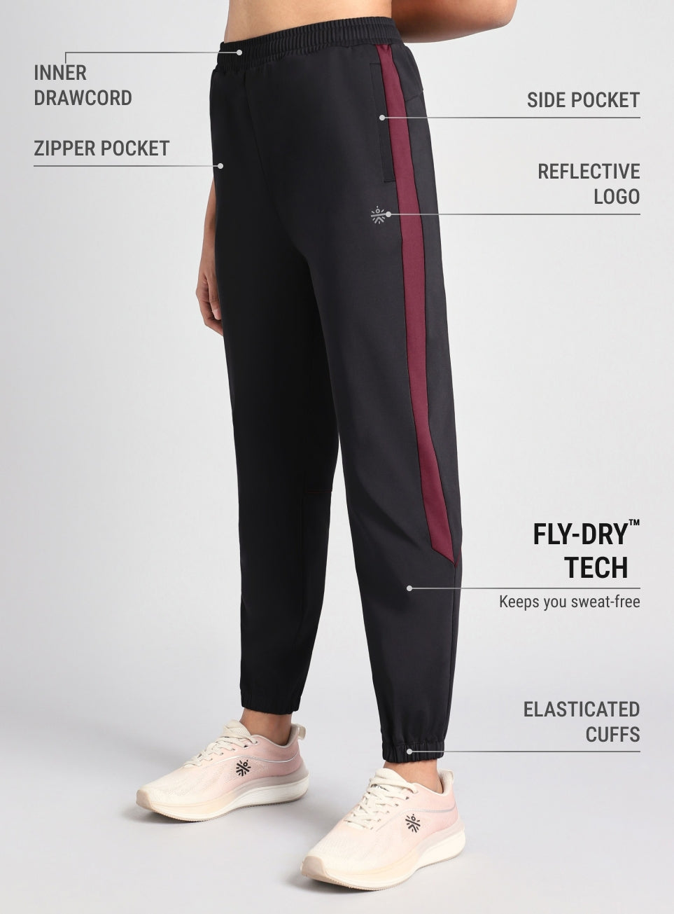Women's Black Stay in Stride Running Joggers