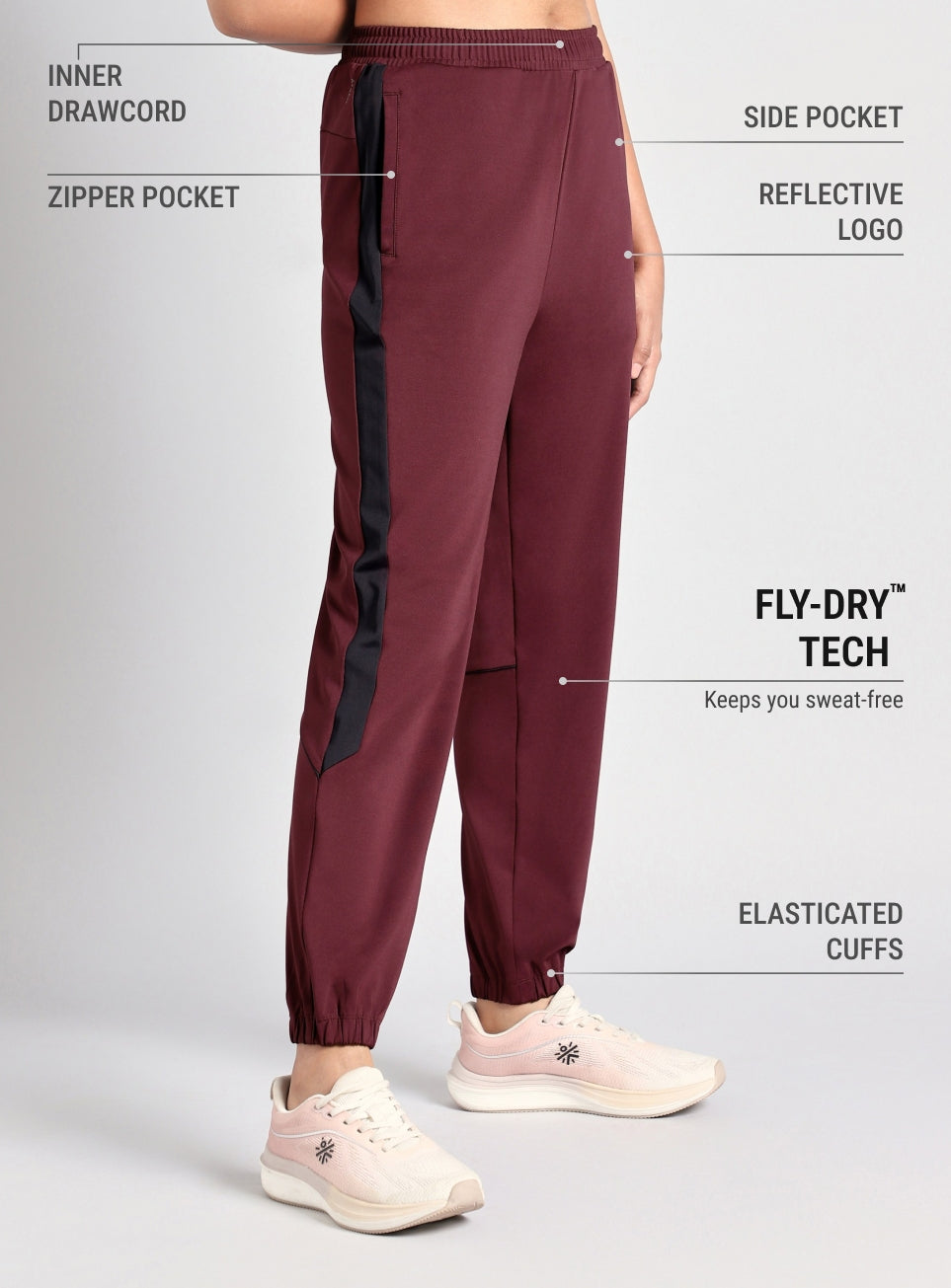 Women's Maroon Stay in Stride Running Joggers