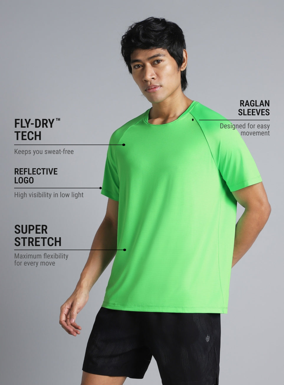 Men's Green Run Mode T-shirt