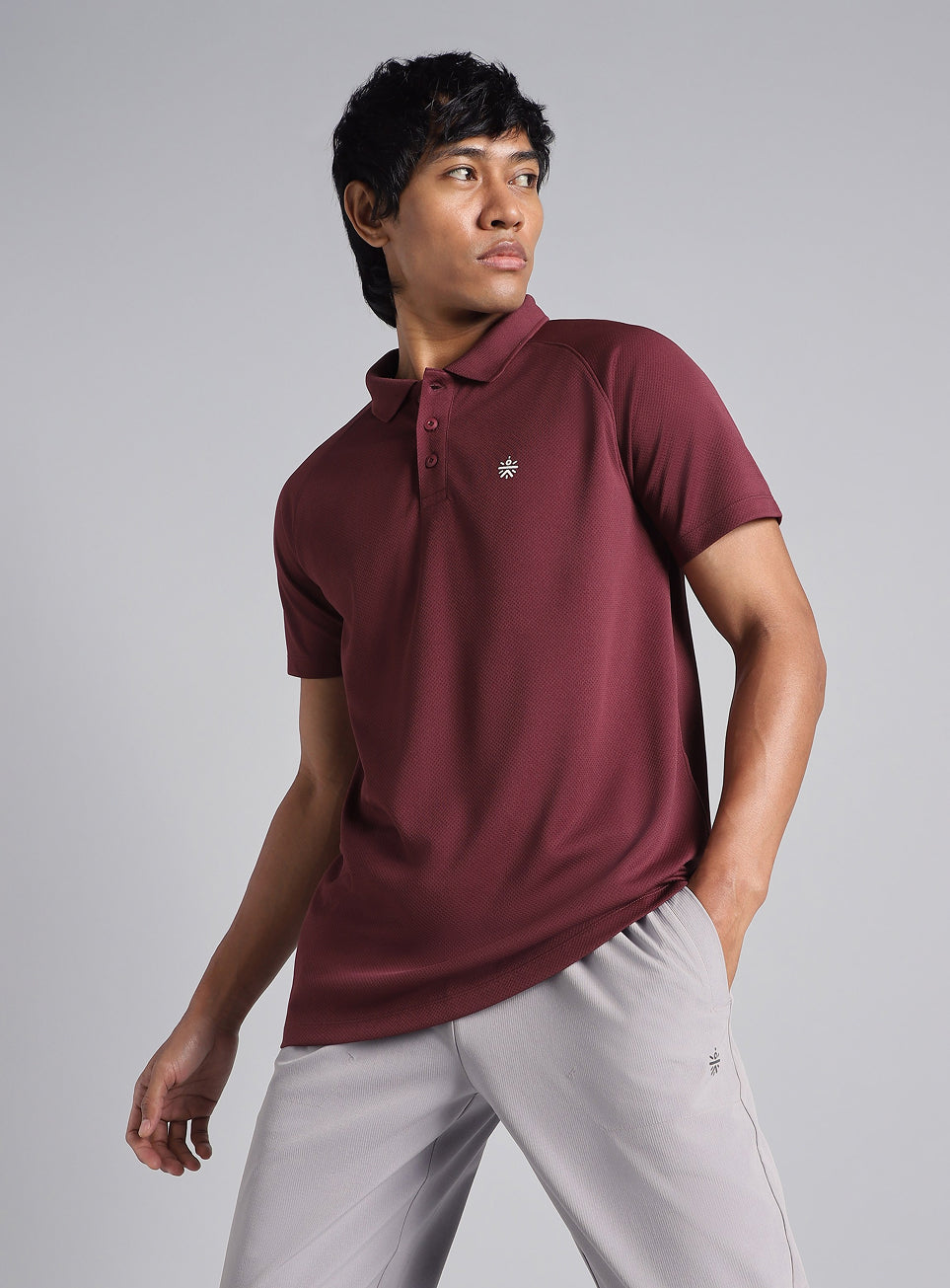 Men's Maroon High Energy Performance Polo T-shirt