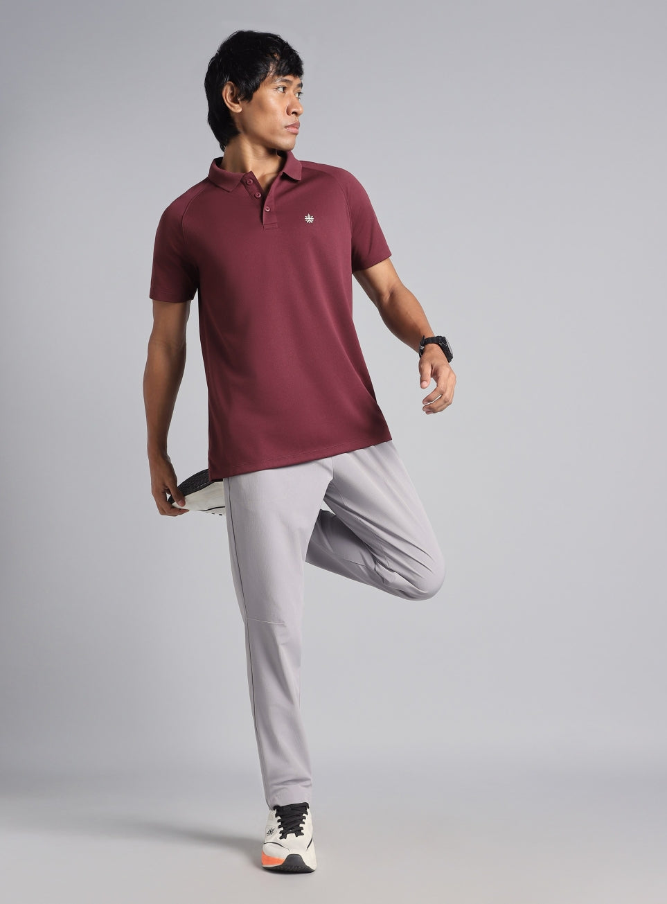 Men's Maroon High Energy Performance Polo T-shirt