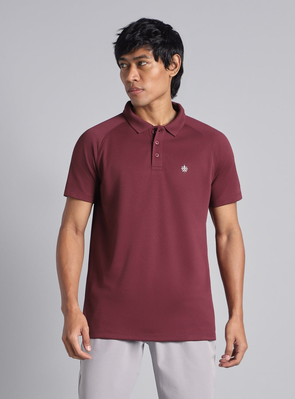Men's Maroon High Energy Performance Polo T-shirt