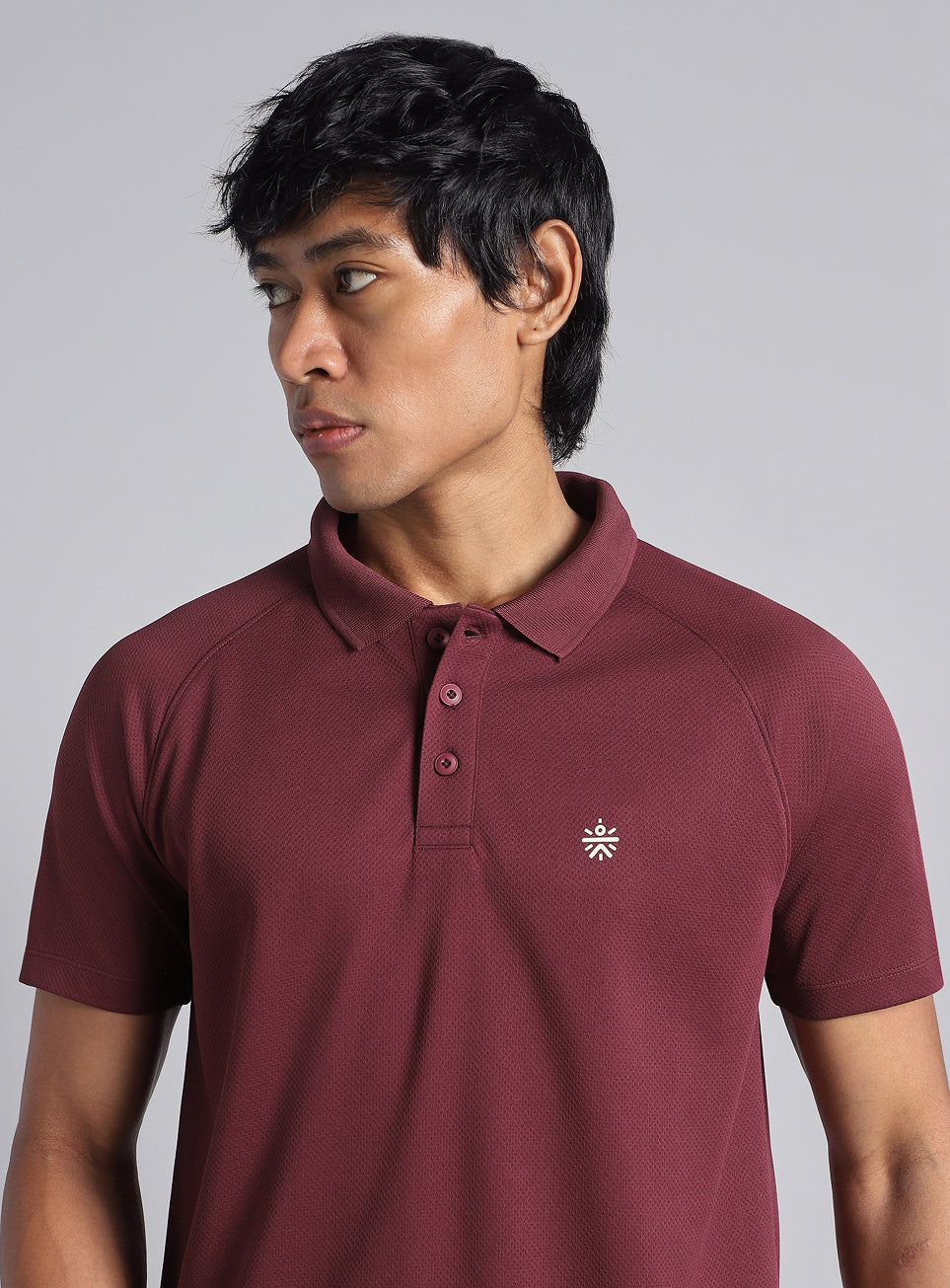 Men's Maroon High Energy Performance Polo T-shirt