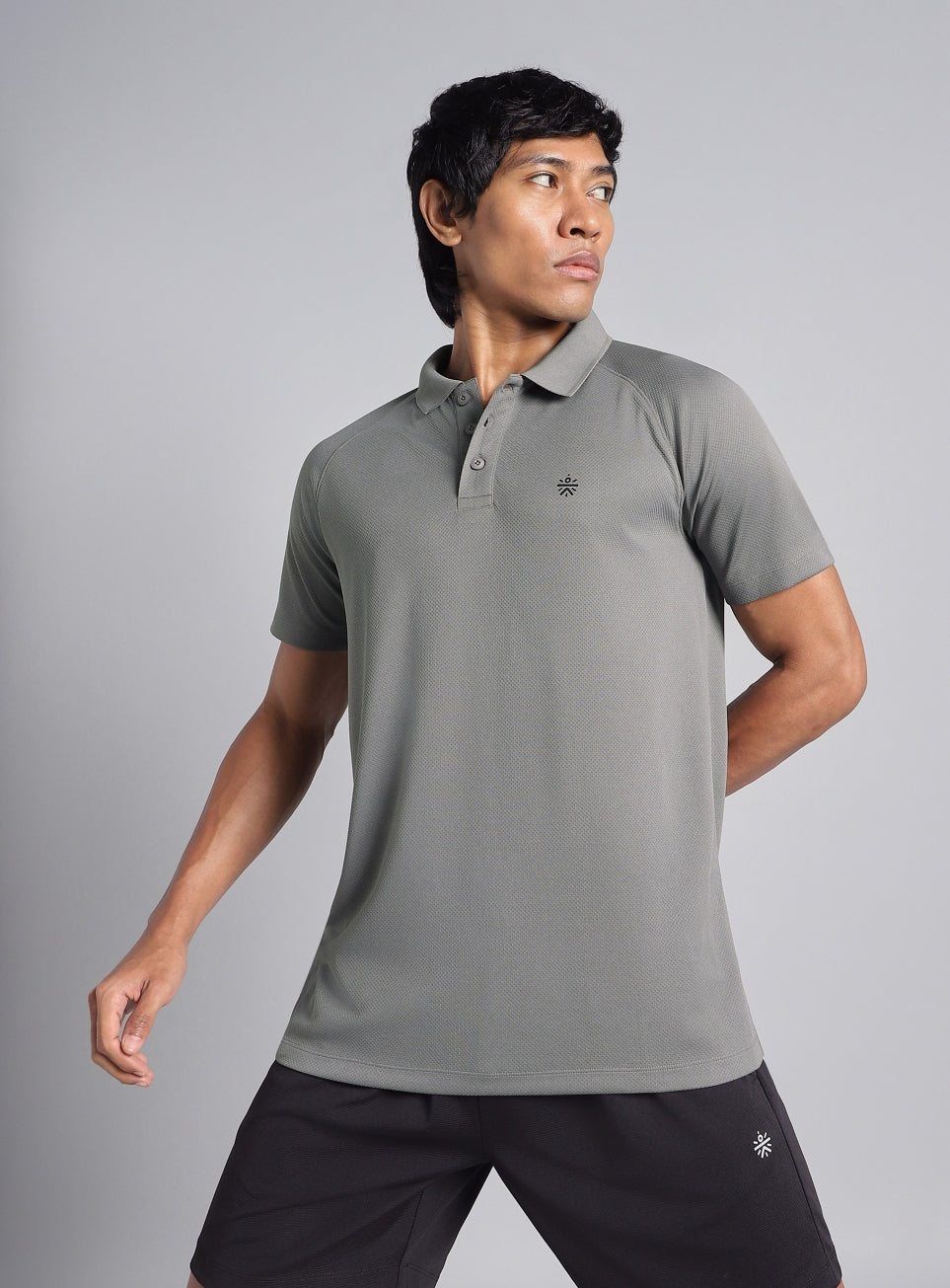 Men's Dark Grey High Energy Performance Polo T-shirt
