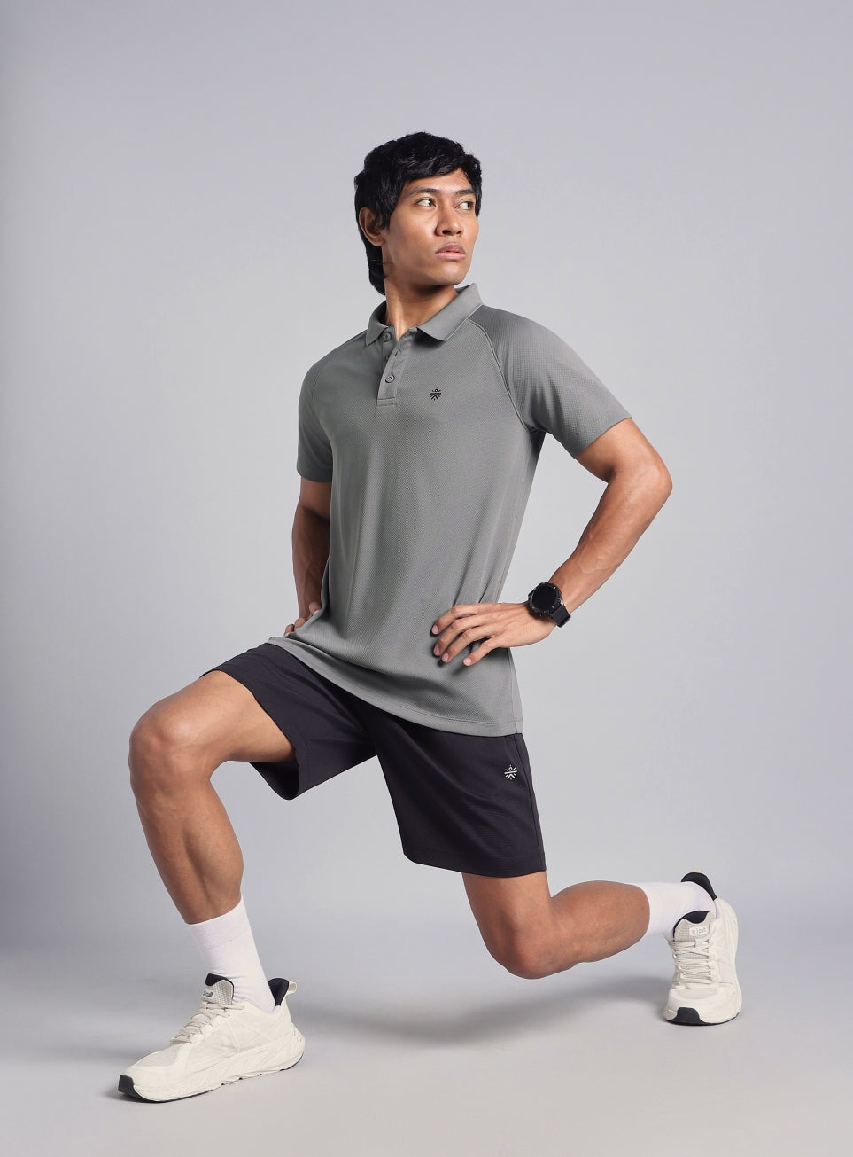 Men's Dark Grey High Energy Performance Polo T-shirt